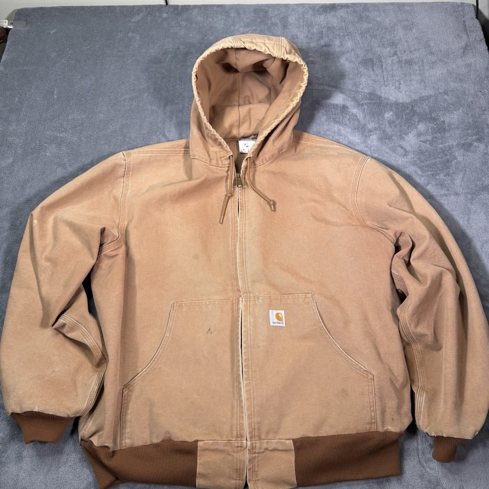 Vintage Carhartt Jacket Mens XL J131 BRN Duck Canvas Thermal Lined Workwear